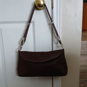 Chic Dark Brown Leather Shoulder Bag